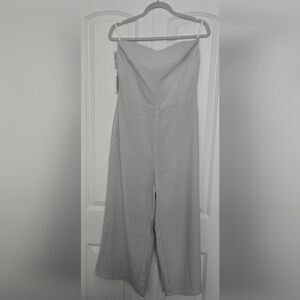 Babaton Roshan Light Grey Strapless Jumpsuit